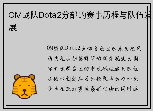OM战队Dota2分部的赛事历程与队伍发展